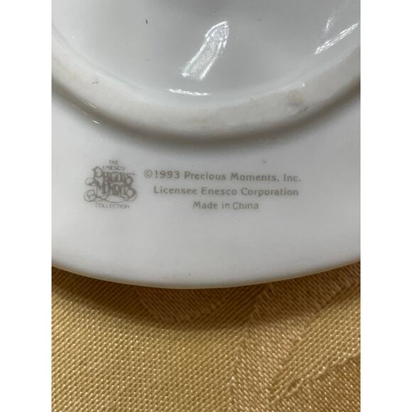 Vintage Precious Moments 1993 Girls Teapot Porcelain Spoon/Teabag Rest Tea Party - Picture 3 of 5